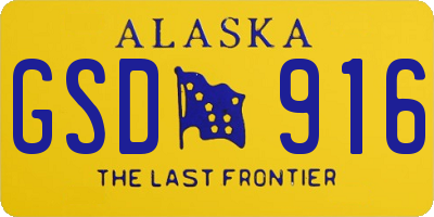 AK license plate GSD916