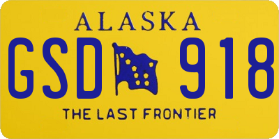 AK license plate GSD918