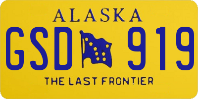 AK license plate GSD919