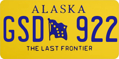 AK license plate GSD922