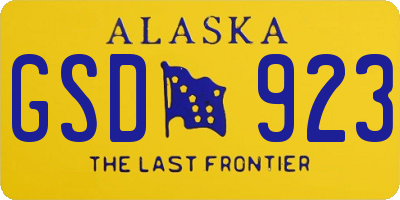 AK license plate GSD923