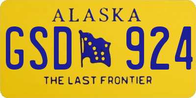 AK license plate GSD924