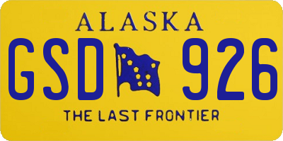 AK license plate GSD926