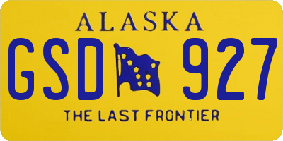 AK license plate GSD927