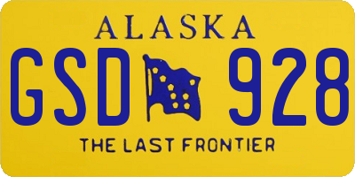 AK license plate GSD928