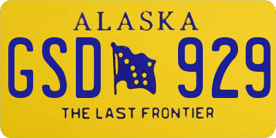 AK license plate GSD929