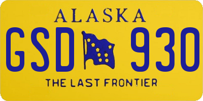 AK license plate GSD930