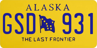 AK license plate GSD931