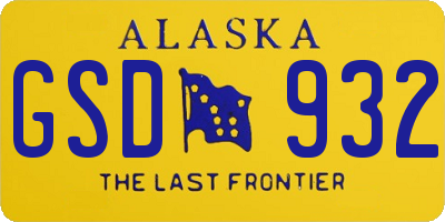 AK license plate GSD932