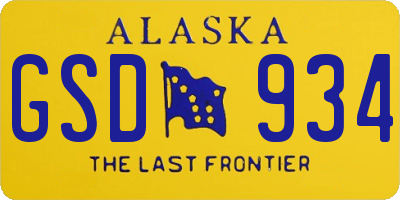 AK license plate GSD934