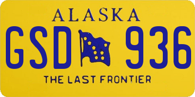 AK license plate GSD936