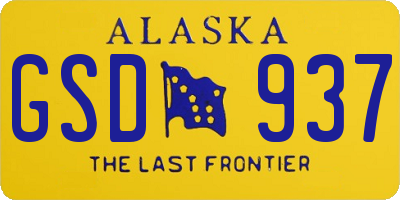 AK license plate GSD937