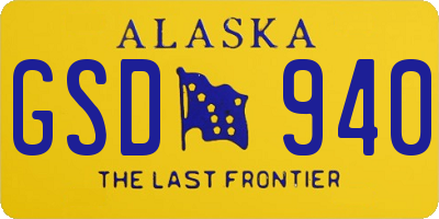 AK license plate GSD940