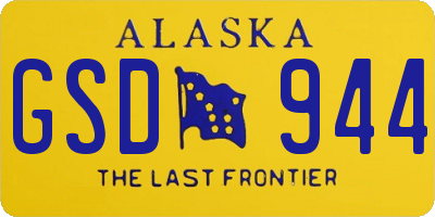 AK license plate GSD944