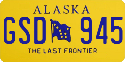 AK license plate GSD945