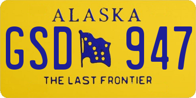 AK license plate GSD947