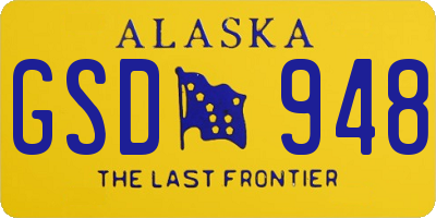 AK license plate GSD948