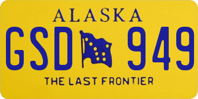 AK license plate GSD949