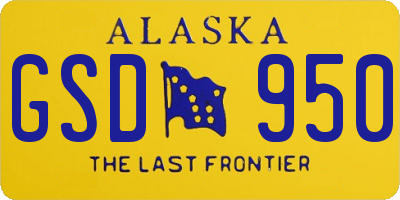 AK license plate GSD950