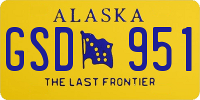 AK license plate GSD951