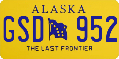 AK license plate GSD952