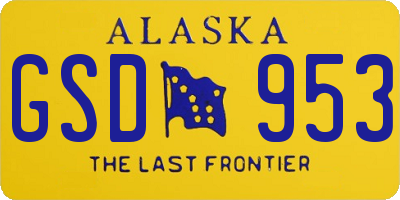 AK license plate GSD953