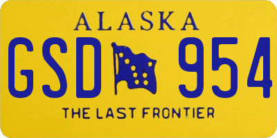 AK license plate GSD954