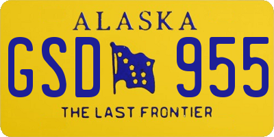 AK license plate GSD955