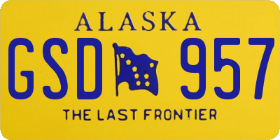 AK license plate GSD957