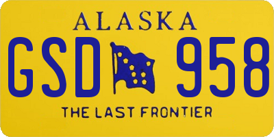 AK license plate GSD958