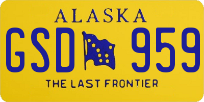 AK license plate GSD959