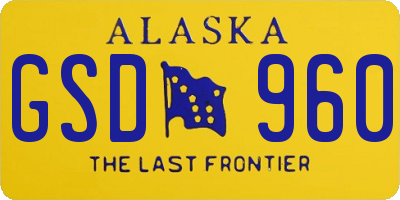 AK license plate GSD960