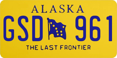 AK license plate GSD961