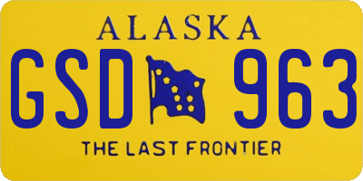 AK license plate GSD963