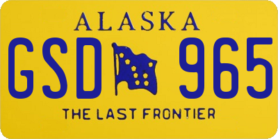 AK license plate GSD965