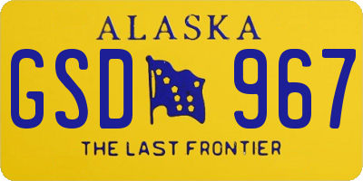 AK license plate GSD967