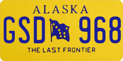 AK license plate GSD968