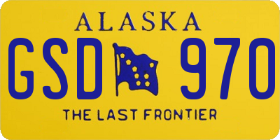 AK license plate GSD970