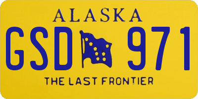 AK license plate GSD971