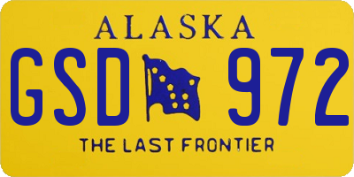 AK license plate GSD972