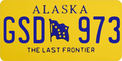 AK license plate GSD973