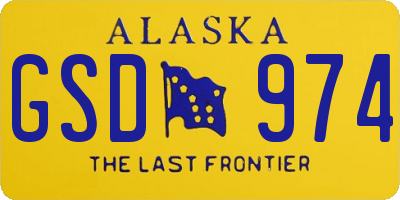 AK license plate GSD974