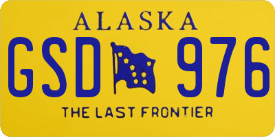 AK license plate GSD976