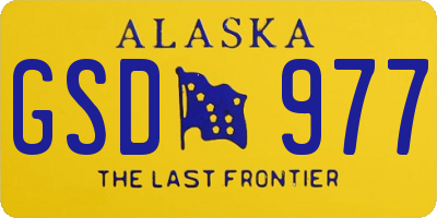 AK license plate GSD977