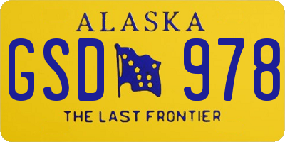 AK license plate GSD978