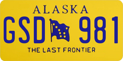 AK license plate GSD981