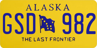 AK license plate GSD982