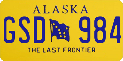 AK license plate GSD984