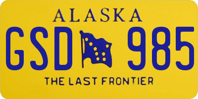 AK license plate GSD985