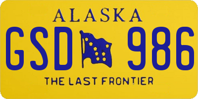 AK license plate GSD986